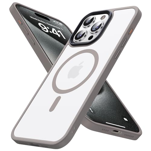 Coque iPhone 15 Pro Max antichoc fine et protectrice magnétique grise