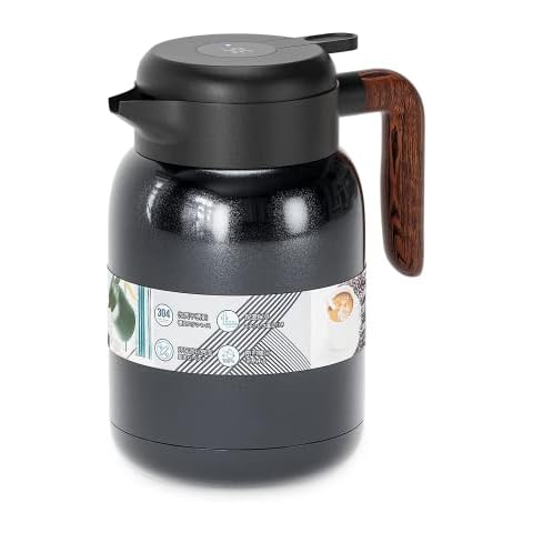 UYOTBKEUB Vacuum Jug,SUS 304 1.5L Stainless Steel Thermal Coffee Pot/Tea Pot with Detachable Tea Drain - Touch to Display Temperature for Home,Restaurant,Office,Hotel Cover