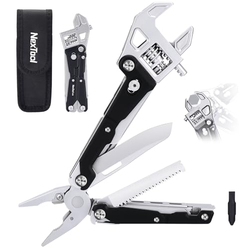 NexTool W4 Multitool Verstellbarer Ratschenschlüssel,11-in-1 Faltbares EDC Werkzeug mit Zangen,Messer,Sägen,Schraubenzieher,Multitool für Camping,Wandern,Heimwerken&Geschenke (Männer/Gadget-Liebhaber)