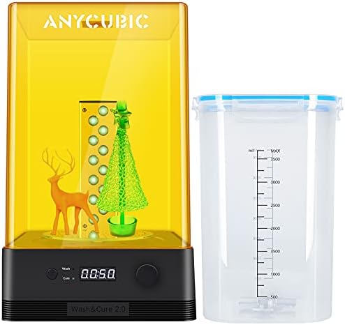 ANYCUBIC Wash and Cure Station, Newest Upgraded 2 in 1 Wash and Cure 2.0 Machine for Mars Anycubic Photon S Photon Mono LCD SLA DLP 3D Printer Models UV Rotary Curing Resin Box