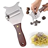1 PCS Trüffelhobel,Edelstahl Trüffel Käsehobel Trüffelreibe,Profi Käsehobel Trüffelreibe,Parmesanhobel,Käseschneider mit Holzgriff,Gourmethobel Set mit Holzgriff für Zuhause, Küche, Restaurant