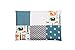 Federa per guanciale per neonato ULLENBOOM ® 40x60, foresta, blu, verde (con cerniera, adatta anche per un cuscino decorativo, patchwork)