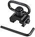 WILDAURORA Premium QD Sling Swivel Mount - Quick Release Detach, Push Button Attachment - Fits 20mm Picatinny Weaver Rail - Durable Black Aluminum Alloy
