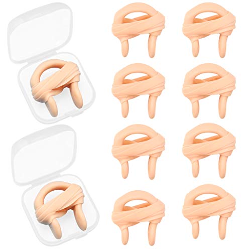 Fengek 10 Pcs Swimming Nose Plug Silicone Nose Clips with Elastic String for Kids and Adults