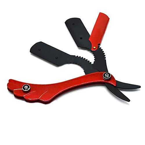 AAProTools Red & Black Straight Cut Throat Shaving Razor Barber Steel Hair Salon