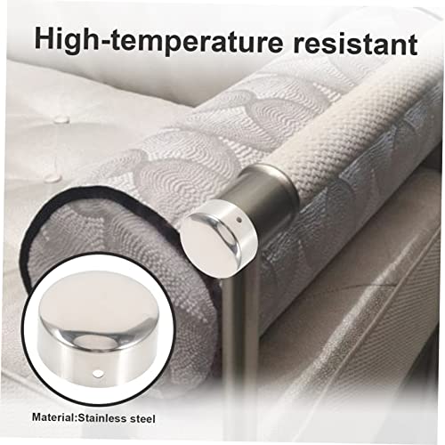WOONEKY Handrail End Cap 2Pcs Plastic Rail Support Tube Protector with Screws for Stair Banister Ends Decorative Handrail Fittings for Indoor & Outdoor Use - Image 2