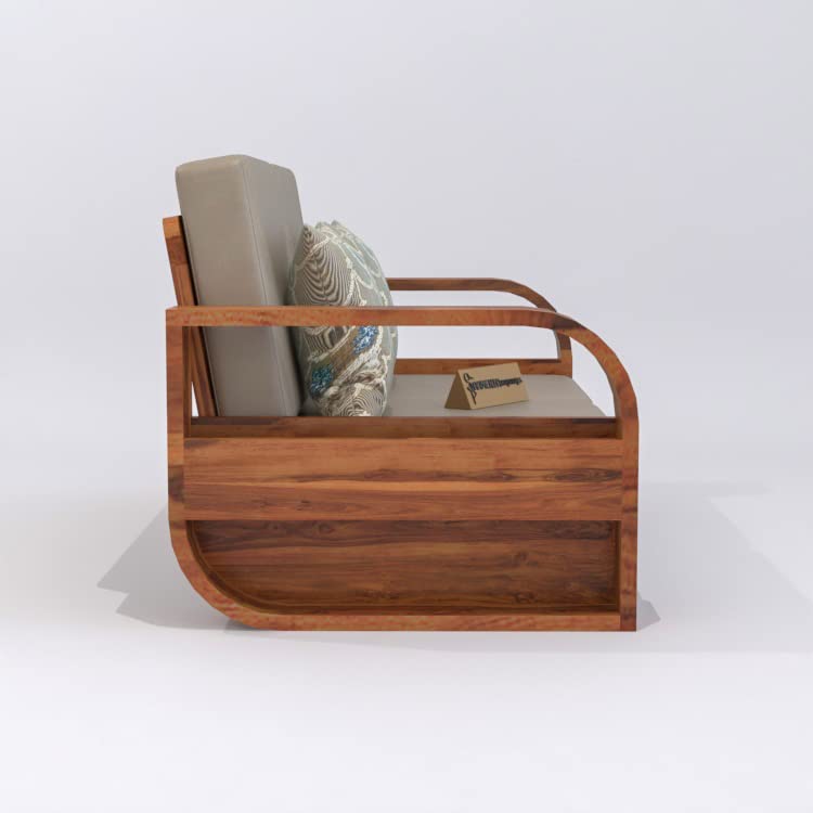 Image of Wooden 7 Seater Sofa Set for Living Room | Seven Seater Sofa for Office & Lounge | 3+2+2 Seater Sofa Sets for Home | Sheesham Wood (3+2+2 Seater,Honey)