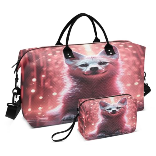 Sac de sport renard fantaisie grand format pour fille et homme avec trousse