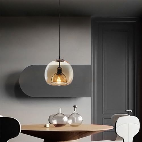 Lámpara de techo moderna de cristal ámbar para dormitorio y salón 5