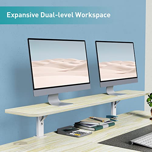 Woka 55 X 28 Inch Electric Standing Desk With Wheels, Height Adjustable Stand Up Desk With A Monitor Stand Riser, Standing Computer Desk With Memory Controllers, Adjustable Desks For Home Office #TOP2