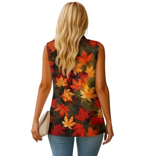 Women's Summer Sleeveless Vest Tops Single Button Lightweight Fully-Lined Casual Work Office Blazers with Pockets3