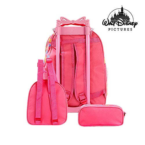 Kit Mochila Infantil Escolar Pequena Sereia Ariel com Rodinha