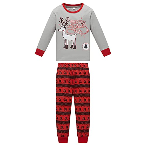 Kids Christmas Cartoon Outfit Long Sleeve Crew Neck Sweatshirt and Pants Sweatsuit Boys Girls 2 Pieces Clothes Set Red