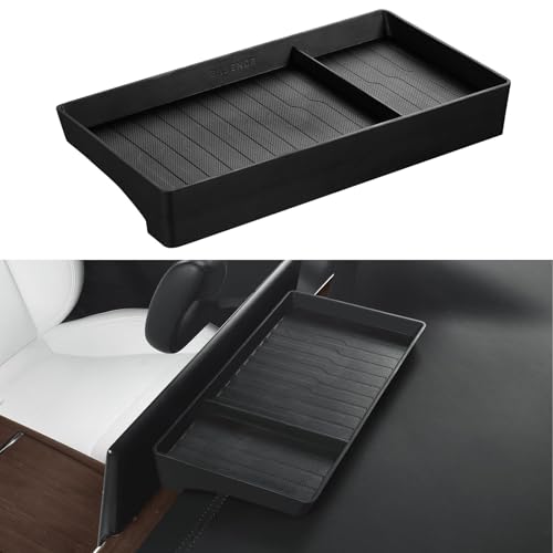 BASENOR 2022-2026 Tesla Model X Model S Center Console Organizer Behind Screen Storage Box, Dashboards Hidden Tray, Non-Slip Sunglasses Card Tissue Holder, Accessories for Refresh Plaid Long Range