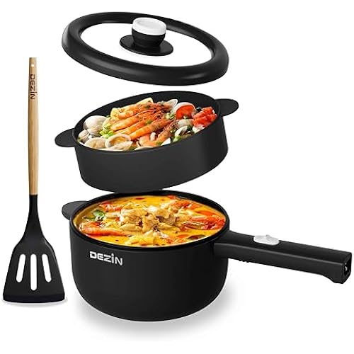 Dezin 2L Hot Pot Electric, Non-Stick Electric Pan, 700W Adjustable Power