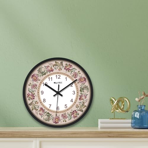 Image of Olive Tree Wall Clock 12 inch Decorative Plastic Wall Clock TIK-Tok Movement Classic Clock Battery Operated Round Easy to Read for Room /Home /Kitchen /Bedroom /Office /School - 9056