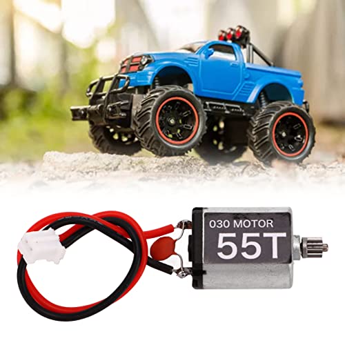 Topyond Metal Low Noise Lightweight RC Car Motor - 030 55T Brushed Motor with 11T Gear for AXIAL SCX24 1/24 0.8x0.6x0.5in