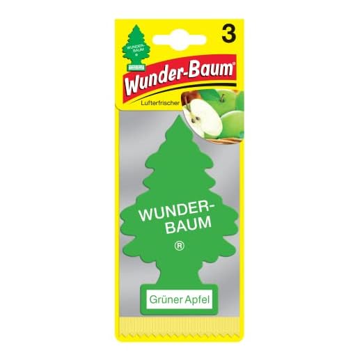 Wunderbaum 171207 - Ambientador de Coche (3 Unidades), Aroma de Manzana