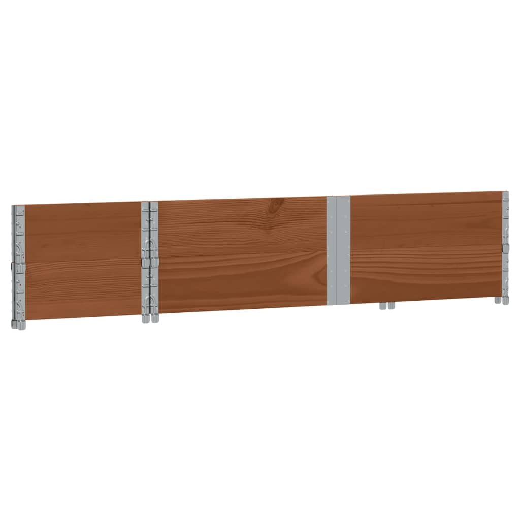 Paletten-Aufsatzrahmen aus massivem Kiefernholz Braun 150x50 cm 2 Stück stapelbar mit verzinkten Scharnieren für Lager, Transport, Logistik und Ladungssicherung im Industrieeinsatz