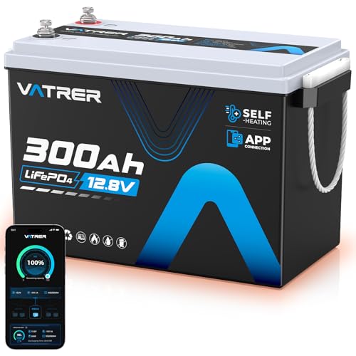 Image of 12V 300AH Lithium Battery with Self-Heating & APP Monitoring, Deep Cycle LiFePO4 Battery, Low /High Temp Cut off, Built-in 200A BMS,Perfect for RV, Camping, Off-Grid Applications, etc.