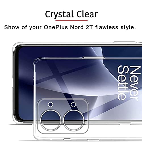 Image of WOW IMAGINE Crystal Clear Transparent Back Case Cover for 1+ OnePlus Nord 2T 5G | Full Device & Camera Protection Shockproof TPU Silicone Back Cover Case - Transparent