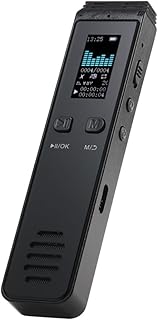 gravador de voz,ERYUE Gravador de voz digital de 32 GB Gravação de áudio ativada por voz com reprodução MP3 Music Player Dispositivo de gravação de 572 horas Suporte Senha para palestras Reuniões Clas
