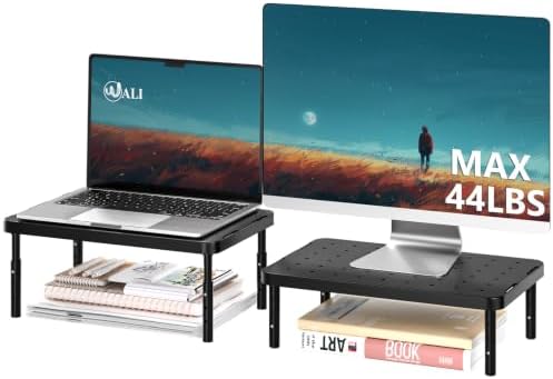 WALI Computer Monitor Stand for Desk, Adjustable Laptop Riser, De...