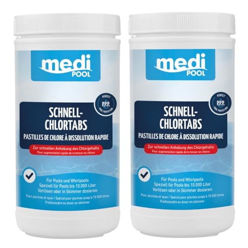 POWERHAUS24 mediPOOL Chlortabletten, Schnellchlor Tabletten 20g, Schnell...