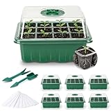 Fox·Bunny Mini Serre pour Semis，3 Pièces 36 Cellules Intérieure Plateau Semis,Bacs à semis,avec Couvercle et Ventilation Durables Pot Semis,idéal pour la Germination des graines (Vert) (Vert-6Pcs)