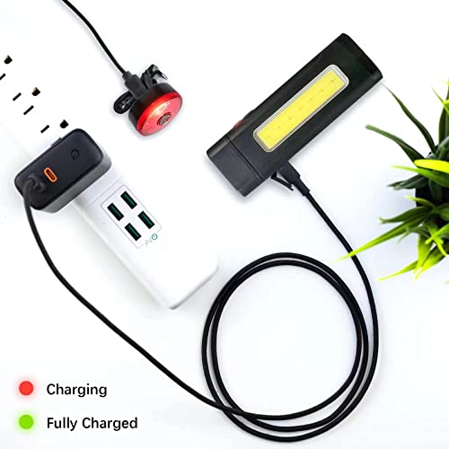 Usb Rechargeable Bike Front Lights - 1000 Lumens Headlight & Tail Light Set-With Cob Light- Water Resistant - Fits All Bicycles, Hybrid, Road, Mtb #TOP4