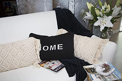 Macramé Decorative Boho Covers, Set Of 2 Comfy Throw Decor Cases, Sturdy Handmade For Lumbar Support, Great For Nursery, Office Chair, Accent For Couch, Sofa, Bedroom, Cream 12X20, No Pillow Inserts #TOP1