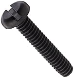 Nylon 6/6 Pan Head Machine Screw, Black, Slotted Drive, #2-56 Thread Size, 1-1/8