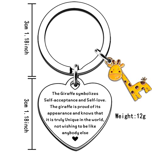 JMIMO Giraffe Gifts Giraffe Keyrings for Women Men Spiritual Themed Keychain Gifts for Religious Giraffe Lovers Inspirational Gifts Let Your Faith Be Taller Than Your Fears