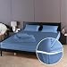 D.N.G BEDDINGS DNG 4 Piece Zipper Sheet Set, Twin Size - Include (1 Zipper Fitted Sheet, 1 Flat Sheet and 2 Pillowcase) 6 Inch Deep Pocket, 800 TC, 100% Egyptian Cotton, Solid Medium Blue Color.