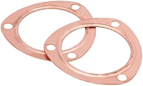 Acouto 3 inch Header Collector Gaskets 2pcs 3" Copper Header Collector Gaskets Durable for SBC BBC 302 350 454 383