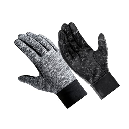 WRITWAA Guantes De Invierno Grises Impermeables y Prueba De Viento para Exterior Guantes De Táctiles Antideslizantes para Senderismo y Ciclismo Talla