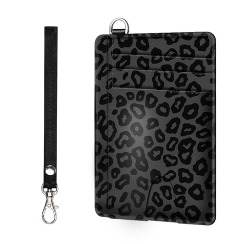 Slim Wallet for RFID Blocking Wallet, Slim and Stylish Wallet with Multiple Card Slots and Business Card Holder, Credit Card Protector Sleeves, Black Leopard Print