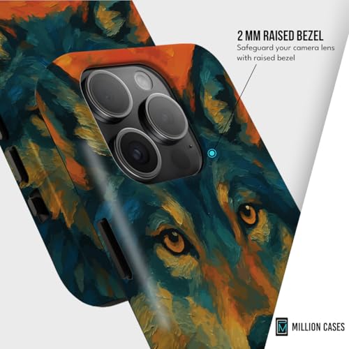 Image of MILLION CASES Back Cover Case for iPhone 15 Pro Scratch Resistant Anti-Slip Polycarbonate Shockproof Protective Durable Feral Spirit Crystal Case for Men & Boys