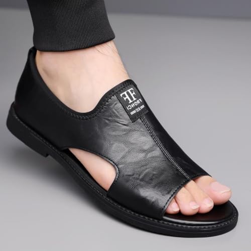 Summer Men's Secret Black and White Brown Lightweight Comfortable Sandal with Rubber Sole Match Design Springtok Footwear Boy Walking Shoes Bridal Breathable Slip On Slides Low Heels4
