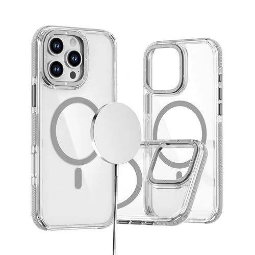 Image of eller sante Apex Magpro Back Cover Case for iPhone 16 Pro Max Scratch Resistant Camera Screen Protector TPU Shockproof 10ft Drop Protection Support Mag-Safe Wireless Charging- White