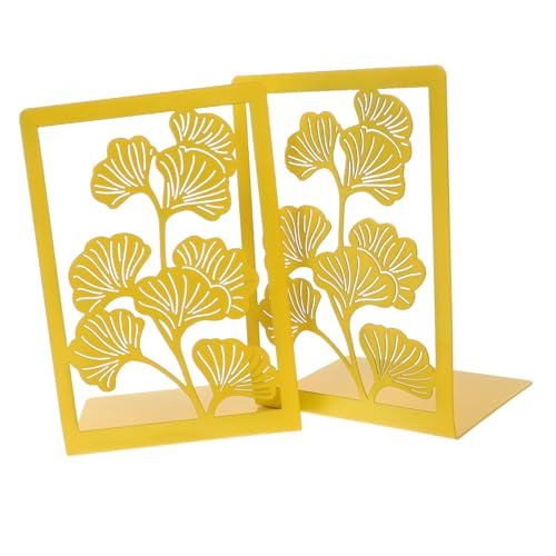 FONDOTIN 2 Piezas Sujetalibros Metálico Decorativo Multifuncional con Diseño para Estantería y Escritorio Organizador de Libros para Estudio y Oficina