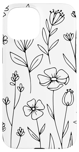 Fiori vintage bohémien minimalisti fiori di campo botanici Custodia per iPhone 15 Fiori vintage bohémien minimalisti fiori di campo botanici Custodia per iPhone 15