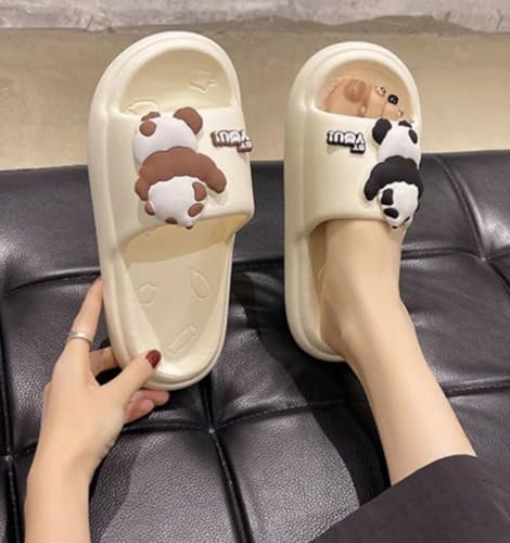 Summer Platform Sandals for Women Adorable Cartoon Pandas Pattern Slippers Versatile Open Toe Shower Causal Anti-slip Shoes3