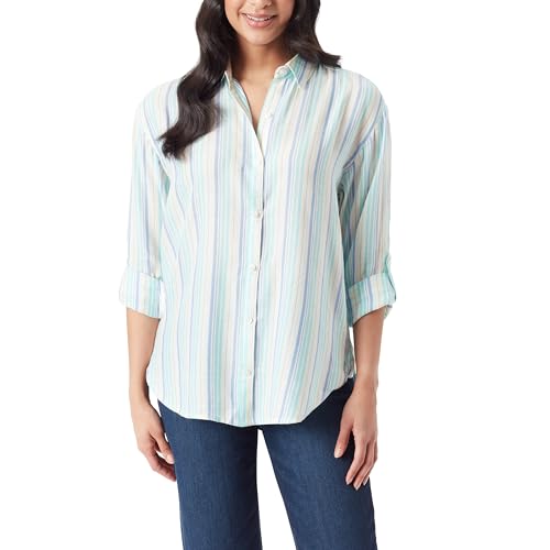 Image of Gloria Vanderbilt Women's Amanda Oversized Button Down Shirt with Roll-tab Sleeves