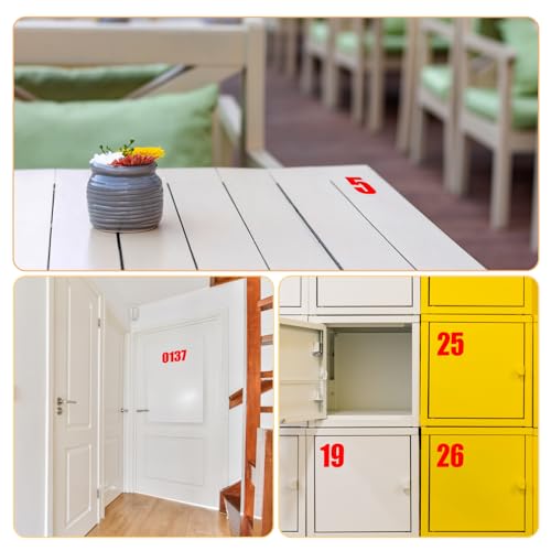 ZEYIYER 100 Stück Zahlen Aufkleber Rot 10 Blatt 10 cm Briefkasten Zahlen Sticker Wasserdichte Mailbox Nummern Aufkleber Selbstklebendes 0–9 Vinyl Nummernaufkleber