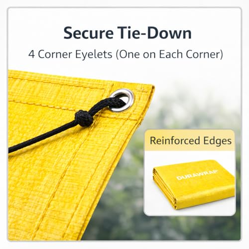 Image of 18x30FT 250 GSM HDPE Tarpaulin Yellow | Industrial Grade Waterproof Sheet | UV Resistant | Tear-Resistant | Reinforced Edges | for Agriculture, Logistics, Truck & Construction Cover