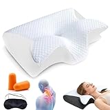 Générique Oreiller Apnée du Sommeil, Oreiller Anti Ronflement et Apnée Positionnelle, Coussin Ergonomique Cervical Mémoire de Forme pour Dormeurs de Côté, de Dos et sur Le Ventre (Blanc)