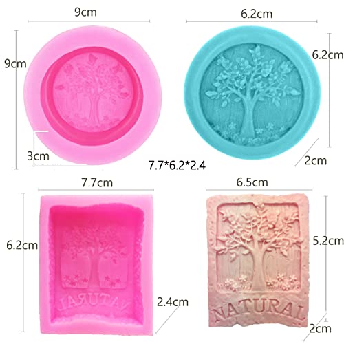 Nimozekd Silicone Soap Molds For Soap Making 2Pcs Life Tree Soap Mold Candle Candy Resin Crafts Bath Bomb Car Freshie Mold Soap Making Polymerclay Baking Tools Diy Skincare Products #TOP7