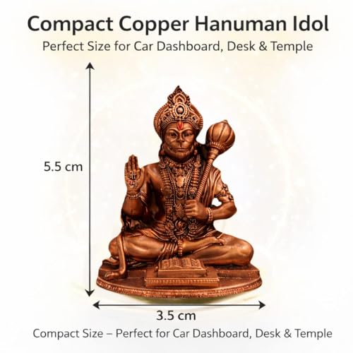 Image of Yadava Resin Handcraft Car Dashboard Bahubali Hanuman Ji, Hanuman Ji Murti for Home,Office Sankat Mochan Balaji Bajrangbali Idol for Pooja Temple Showpiece Vastu Gift Decoration (Golden-Hanuman-*-)