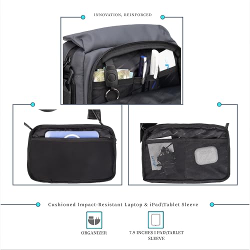 Image of F Gear Girona Soft Tablet Crossbody Sling Bag|Premium Finish with Tablet Sleeve|Stylish, Compact Everyday Sling Bag for Travel, Work & Commute|1 Compartment & 2 Pockets|Back Hidden Pocket
